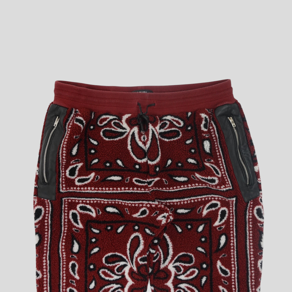 Amiri Bandana Fleece Pants in Red