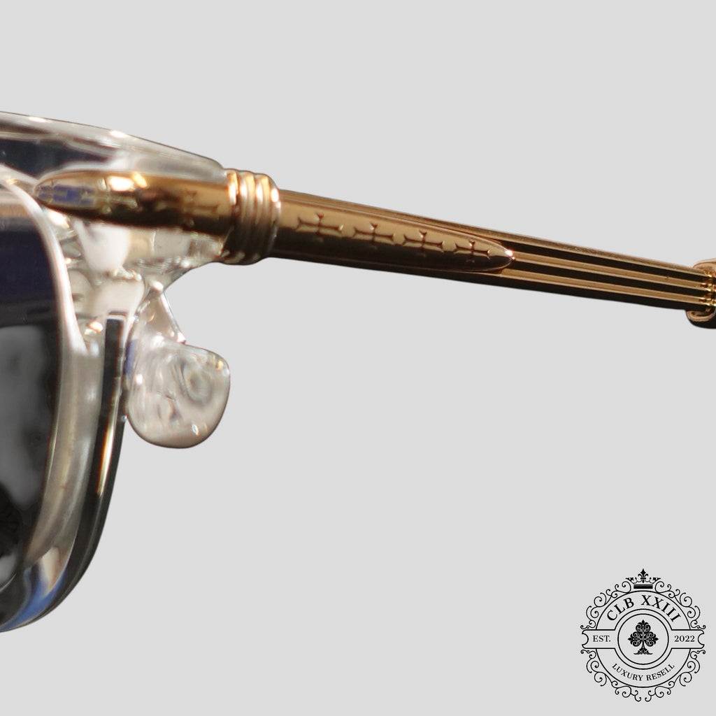 Chrome Hearts Tittansluvr Glasses in Clear/Gold