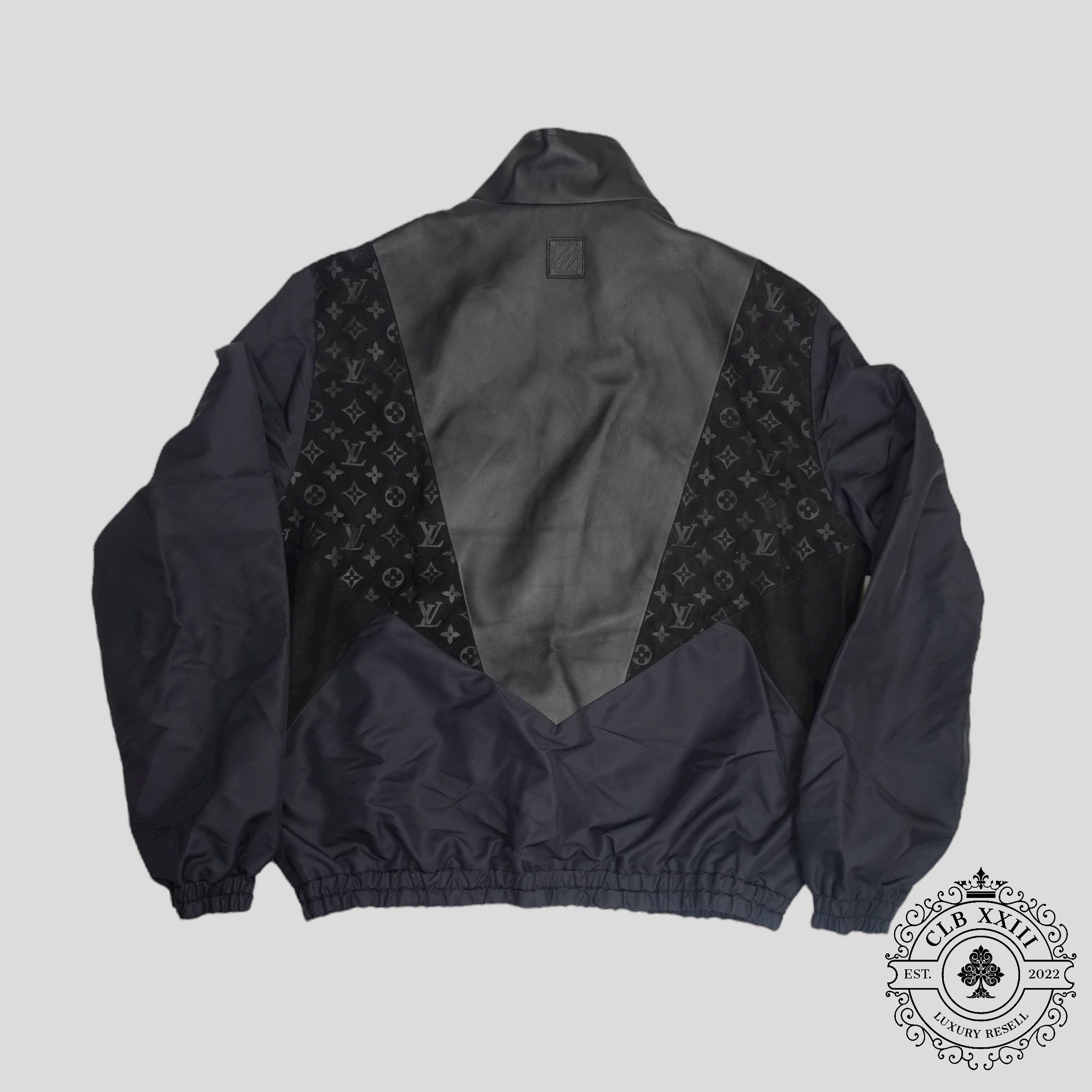 Louis Vuitton Mix Leather Track Top in Black