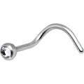 Polished Grade 23 Titanium Crystalline Gem Nose Ring