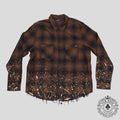 Amiri Crystal Painter Plaid Button Up in Brown