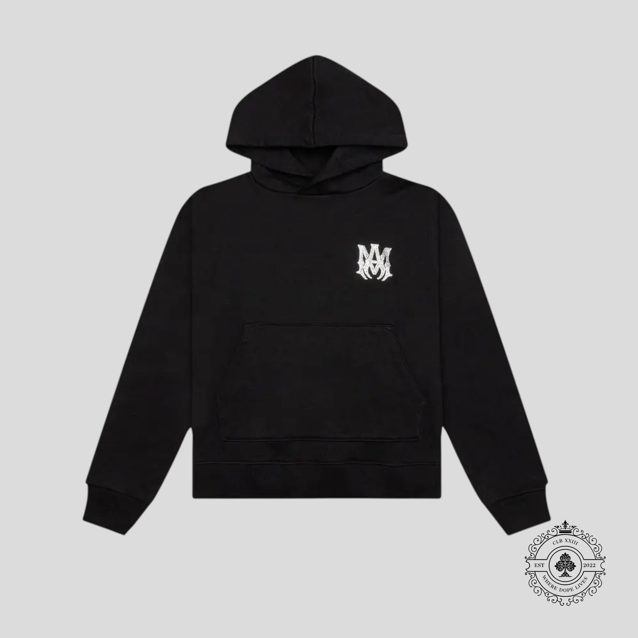 Amiri Crystal Embellished Ma Hoodie in Black