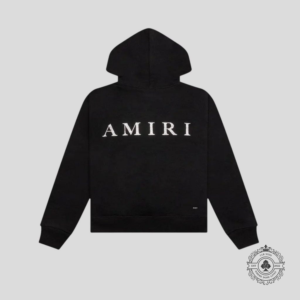 Amiri Crystal Embellished Ma Hoodie in Black
