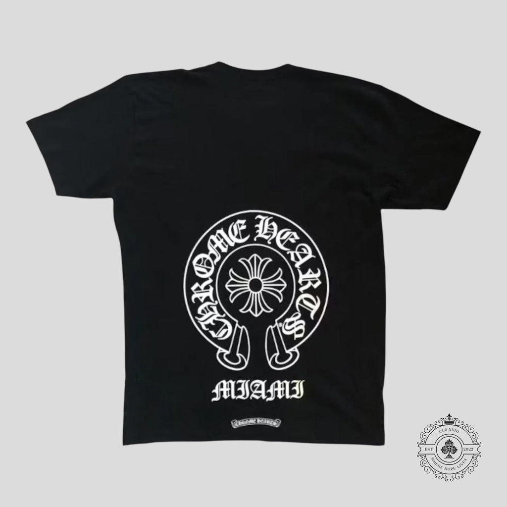 Chrome Hearts Miami Exclusive Horseshoe Pocket Tee in Black