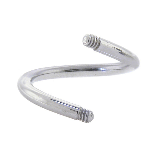 14G Threaded 316l Stainless Steel Spiral Twist Shaft 7/16