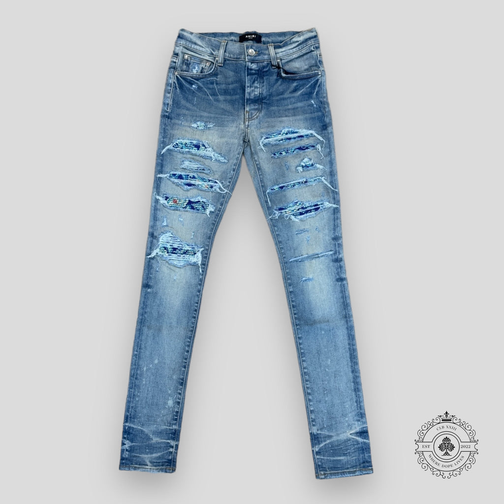 Amiri MX1 Silk Pj Thrasher Jeans in Clay Indigo