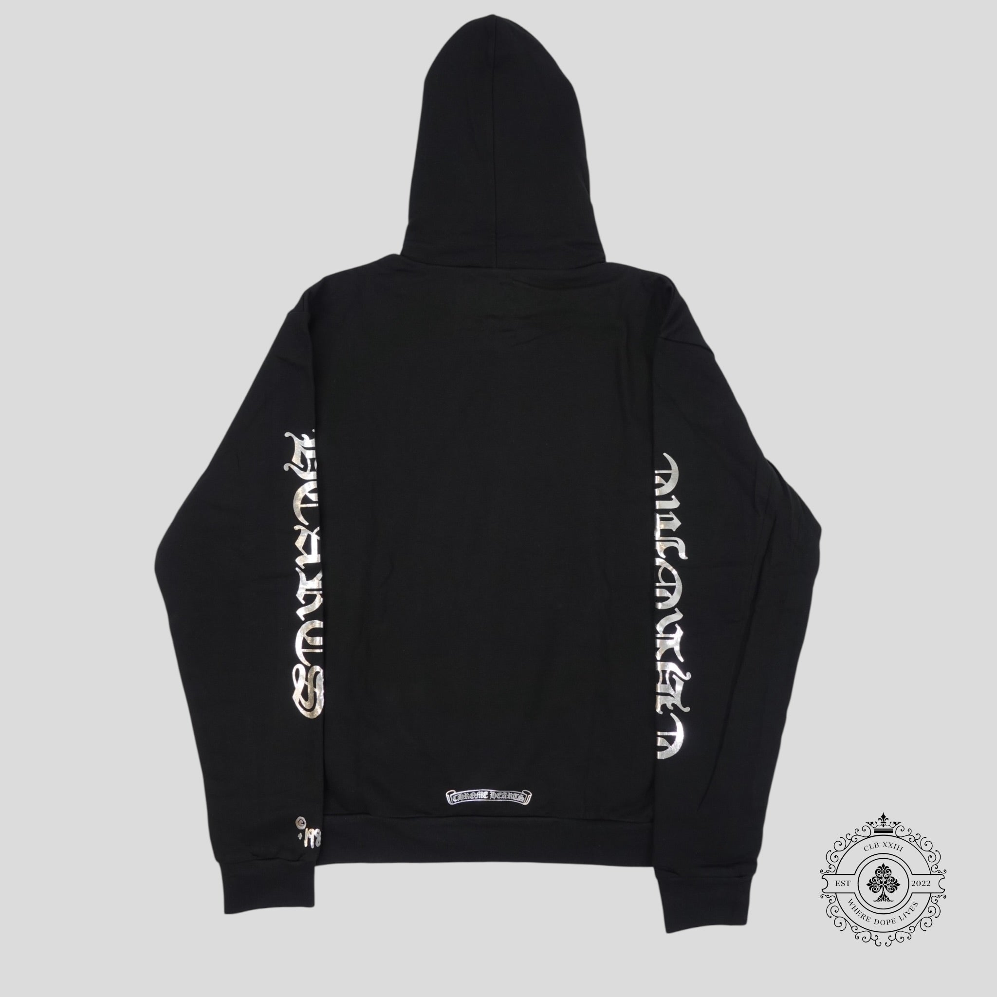 Chrome Hearts 1988 Vertical Logo Hoodie in Black/Silver