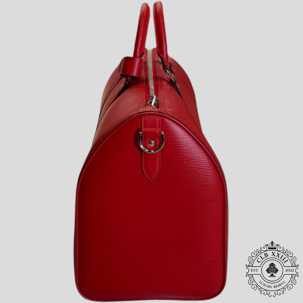 Louis Vuitton x Supreme Keepall Bandouliere Epi 45 in Red