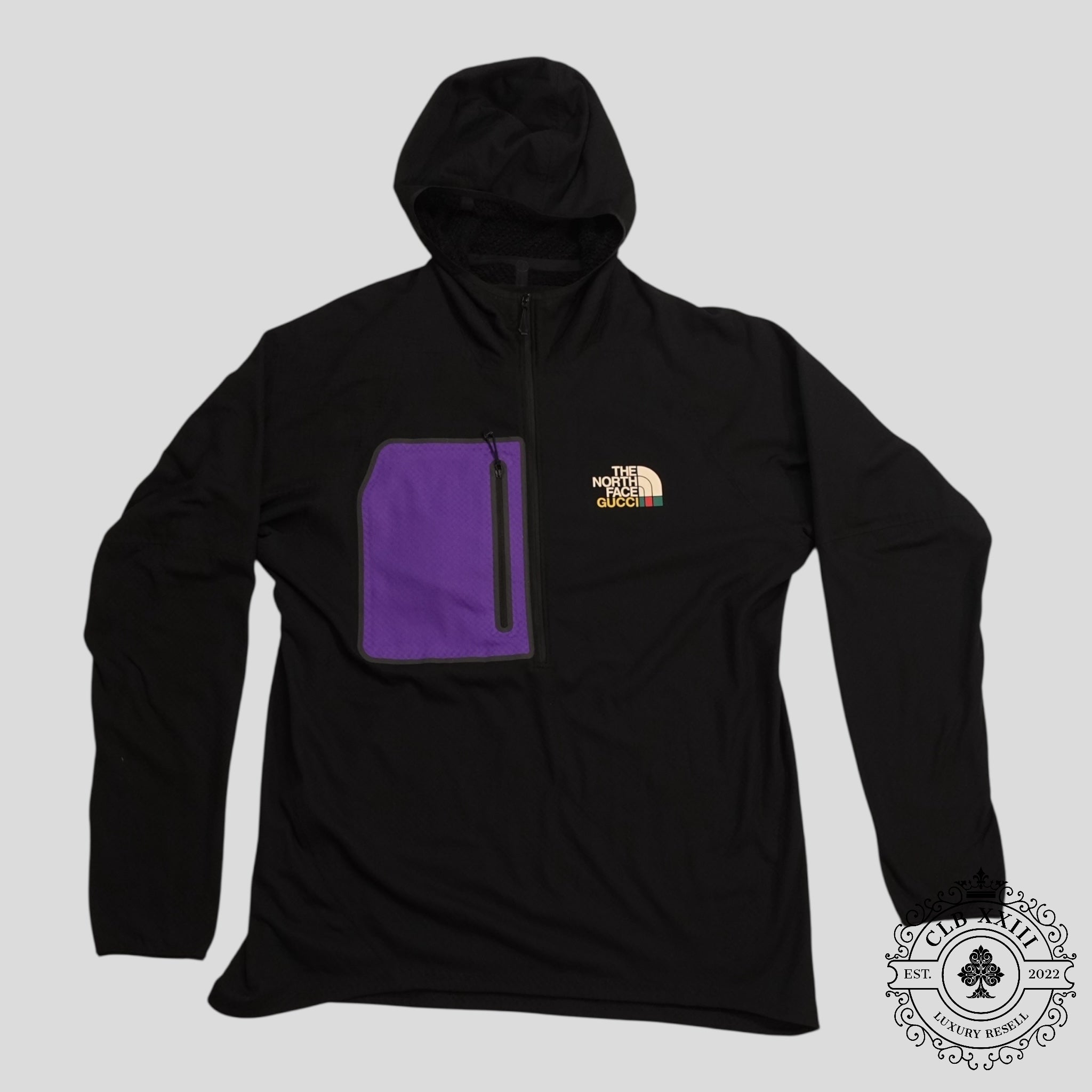 Gucci x the North Face Fleece Pullover Jacket in Black/Purple