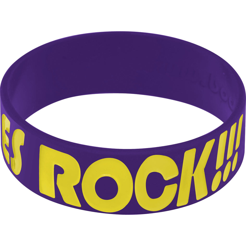 Puprle Yellow Boobies Rock Breast Cancer Bracelet
