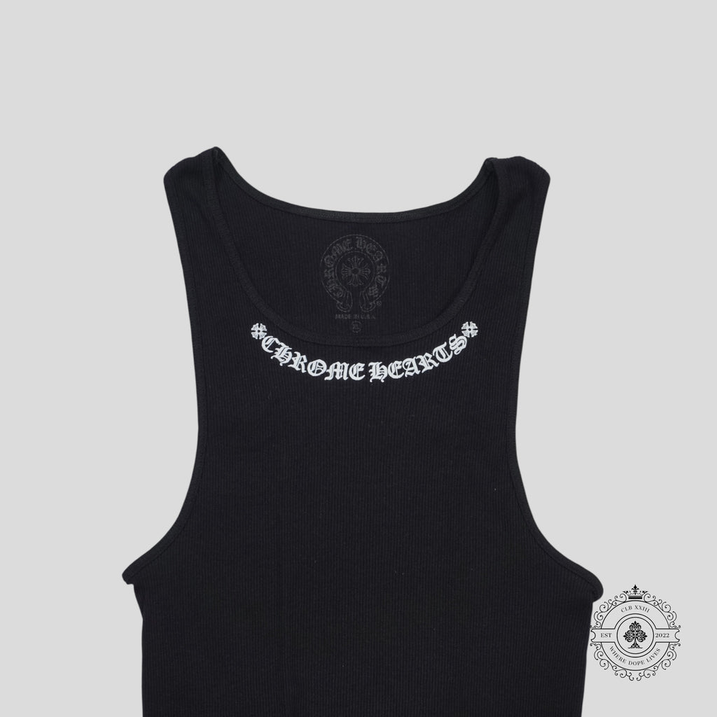 Chrome Hearts Neck Script Logo Tank Top in Black
