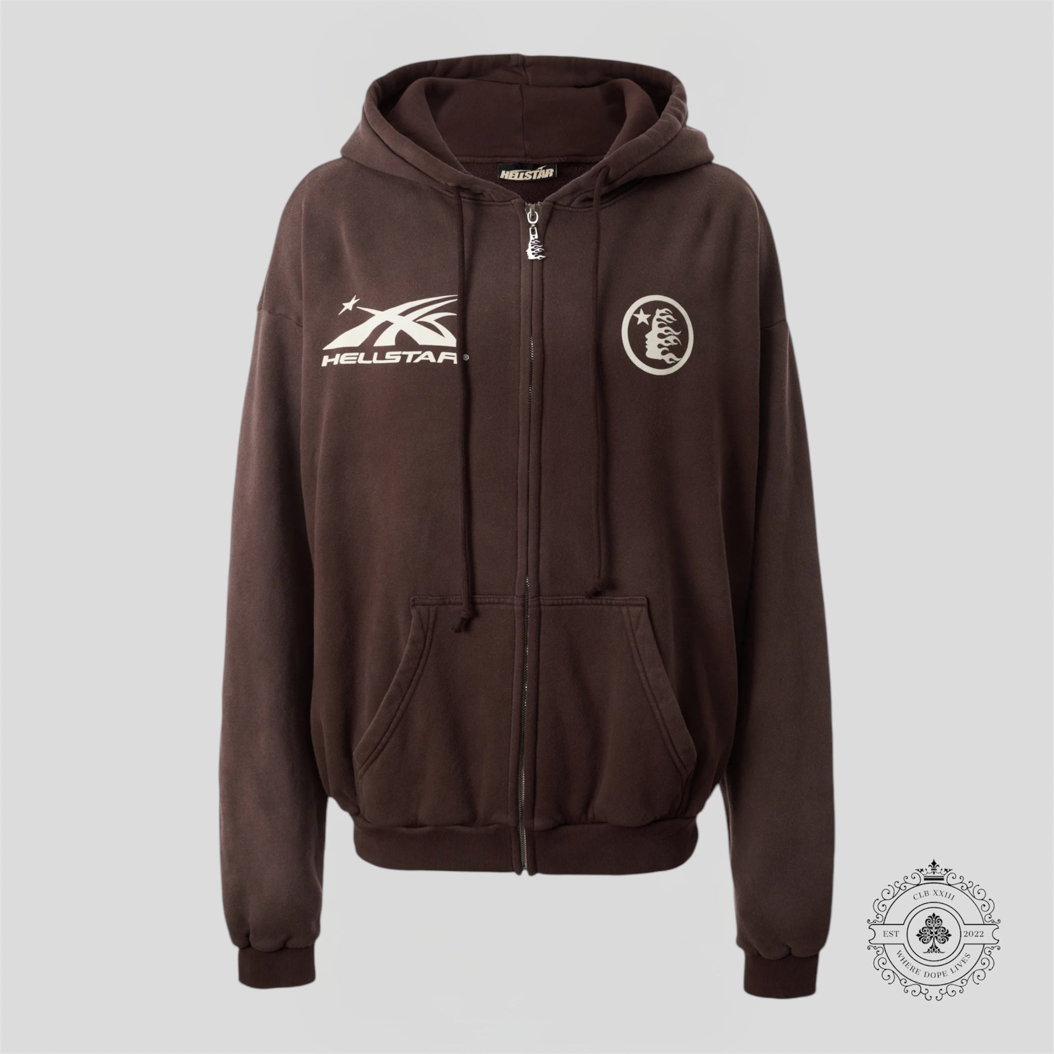 Hellstar Mirror Face Hoodie in Brown