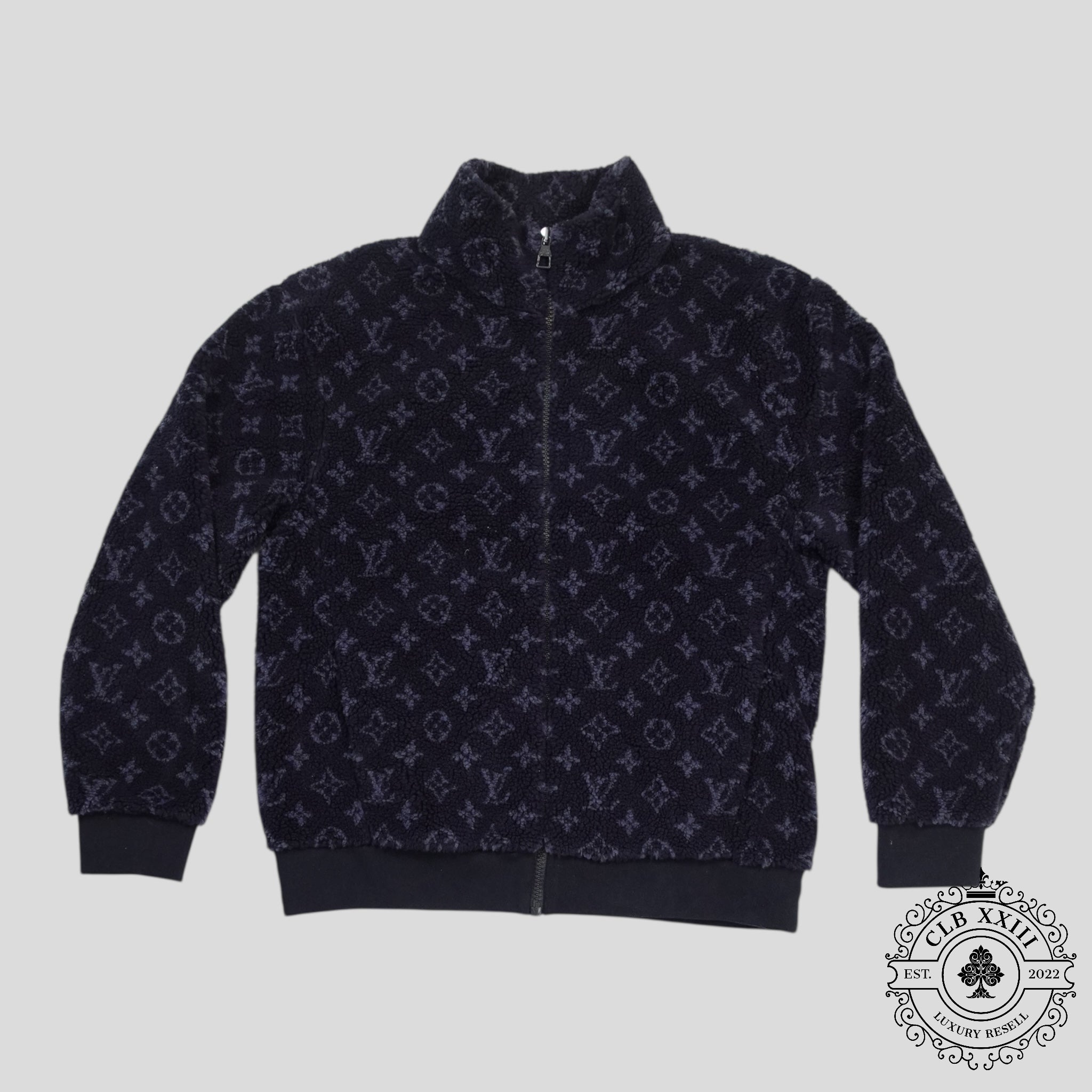 Louis Vuitton Monogram Fleece Jacket in Navy Blue