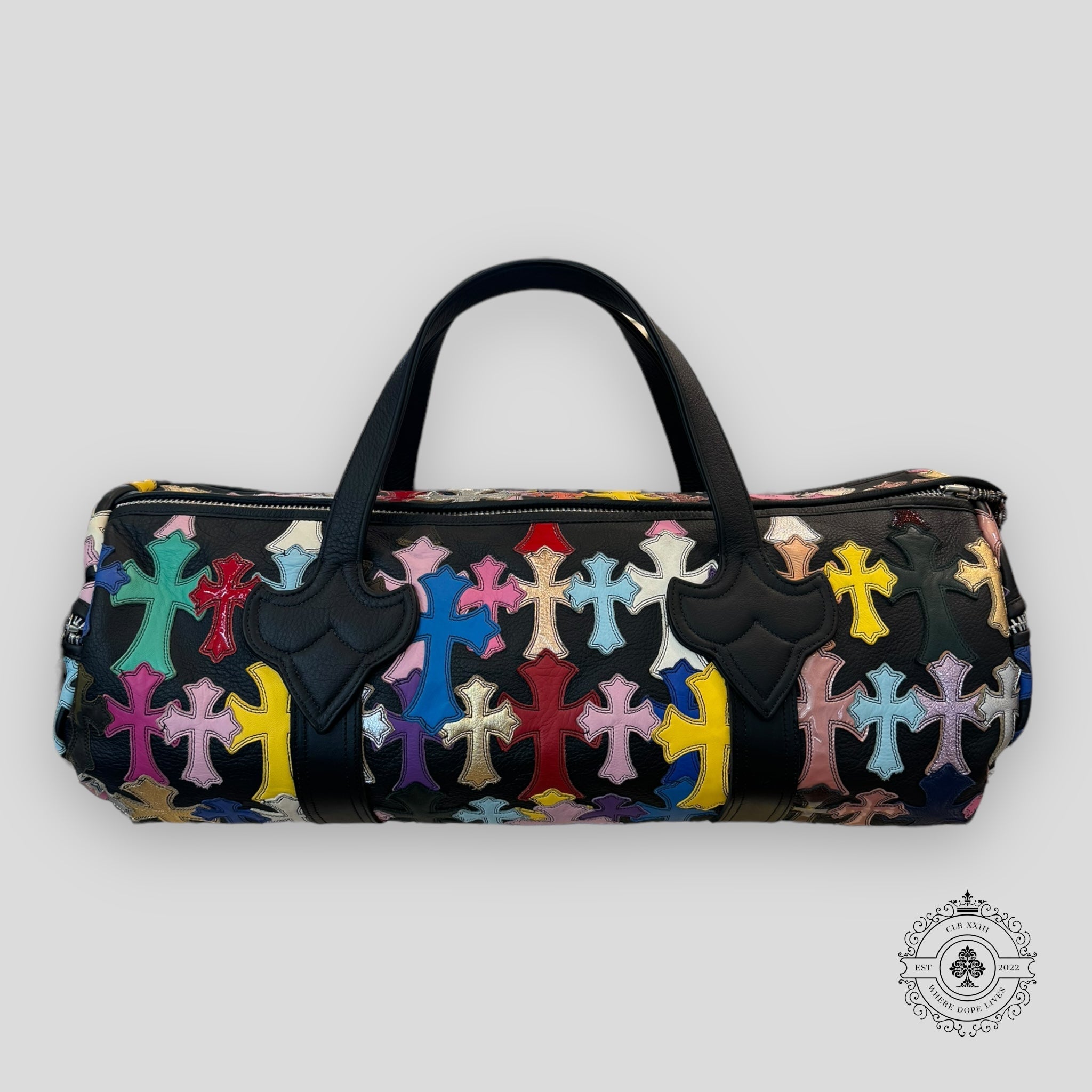 Chrome Hearts Multicolor Cross Patch Duffle Bag