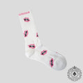Chrome Hearts Matty Boy Chomper Socks in White / Pink