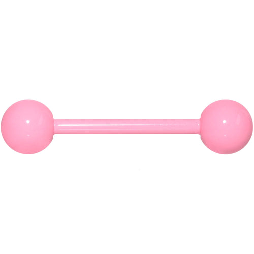 14G 5/8 Pink Acrylic Over Steel Tongue Ring