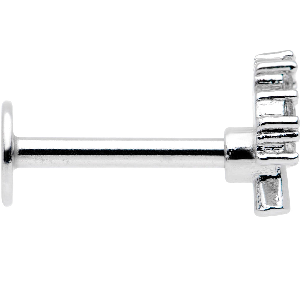 16G 5/16 Clear CZ Gem Tree of Life Labret Monroe Tragus