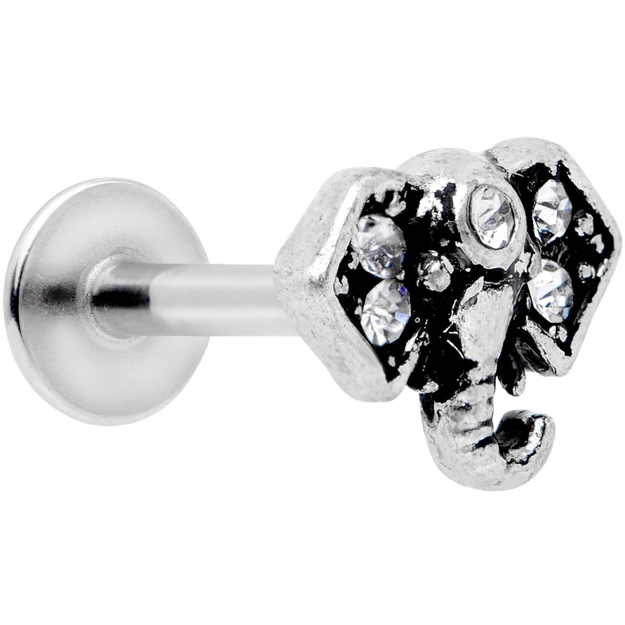 16G 5/16 Clear Gem Regal Elephant Labret Monroe Tragus
