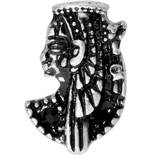 16G 1/4 Black Gem Egypt Cleopatra Anubis Cartilage Tragus Earring