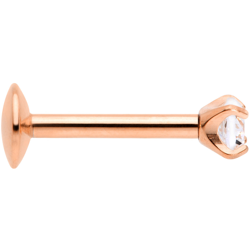 16G 5/16 3mm CZ Rosy G23 Titanium Internally Threaded Labret