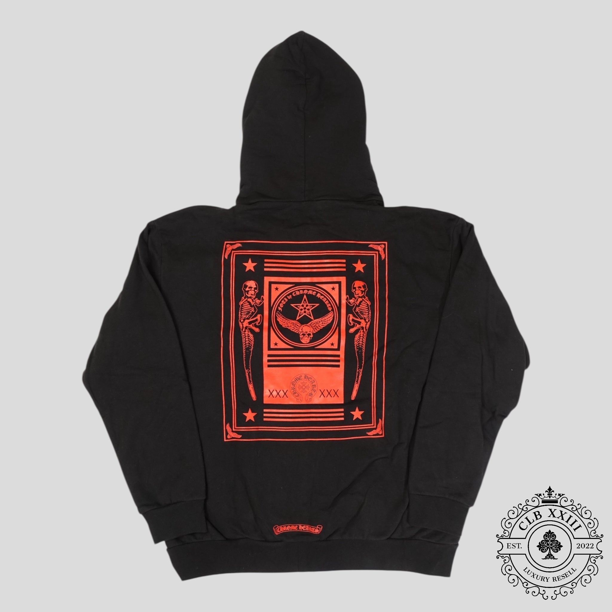 Chrome Hearts Foti Zip Up Hoodie in Black/Red