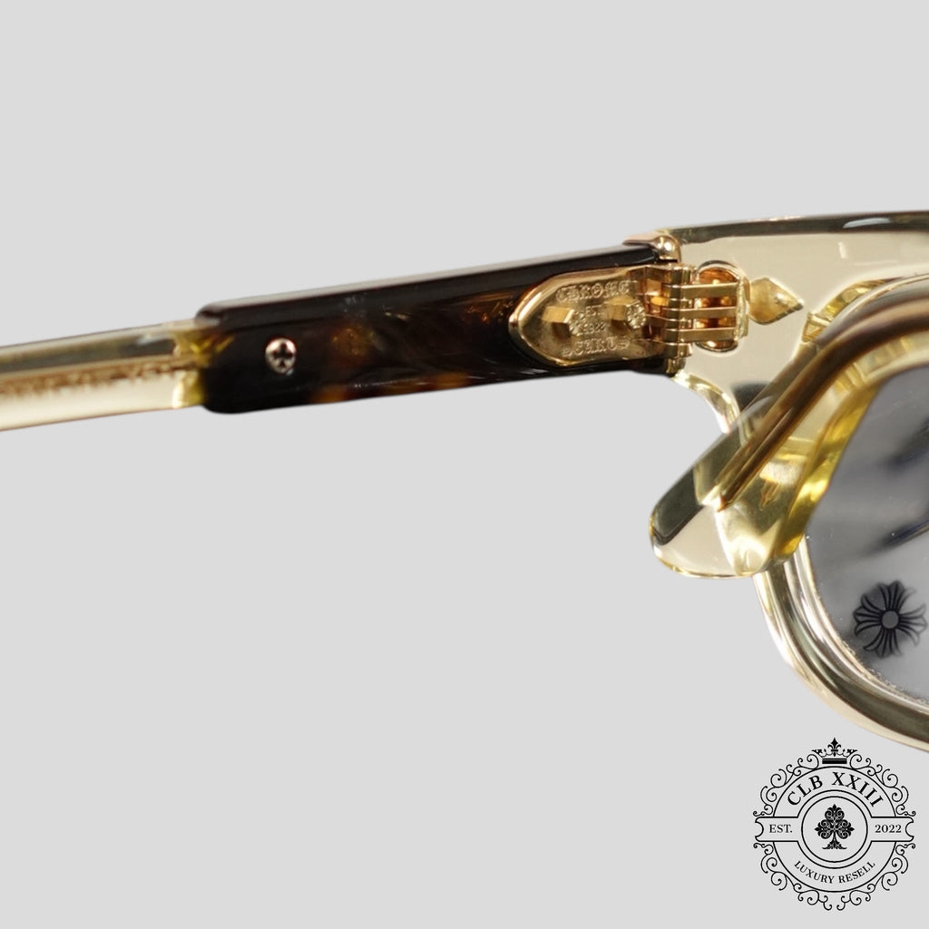 Chrome Hearts Jenna Tail Yea Glasses in Clear/Gold