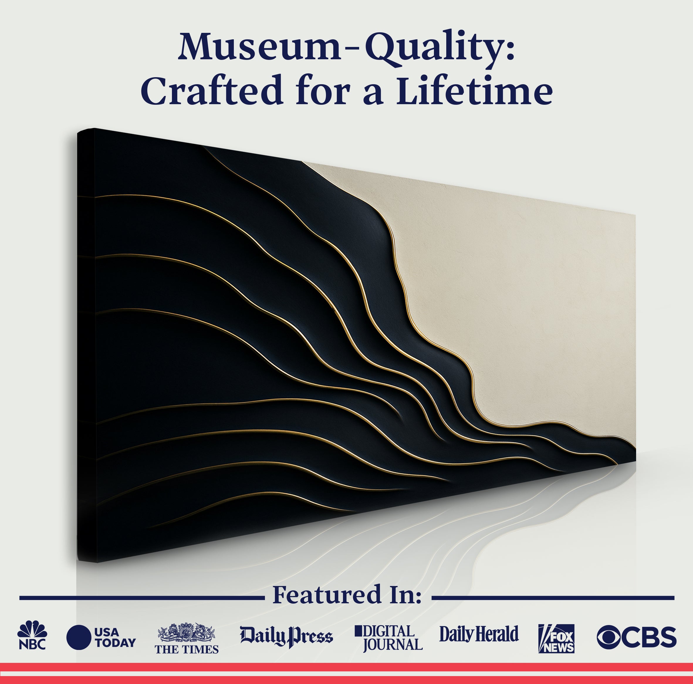 Black and Gold Minimalist Abstract Wall Art