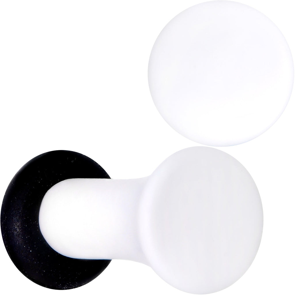 Wonderful White Matte Acrylic Single Flare Plug Set