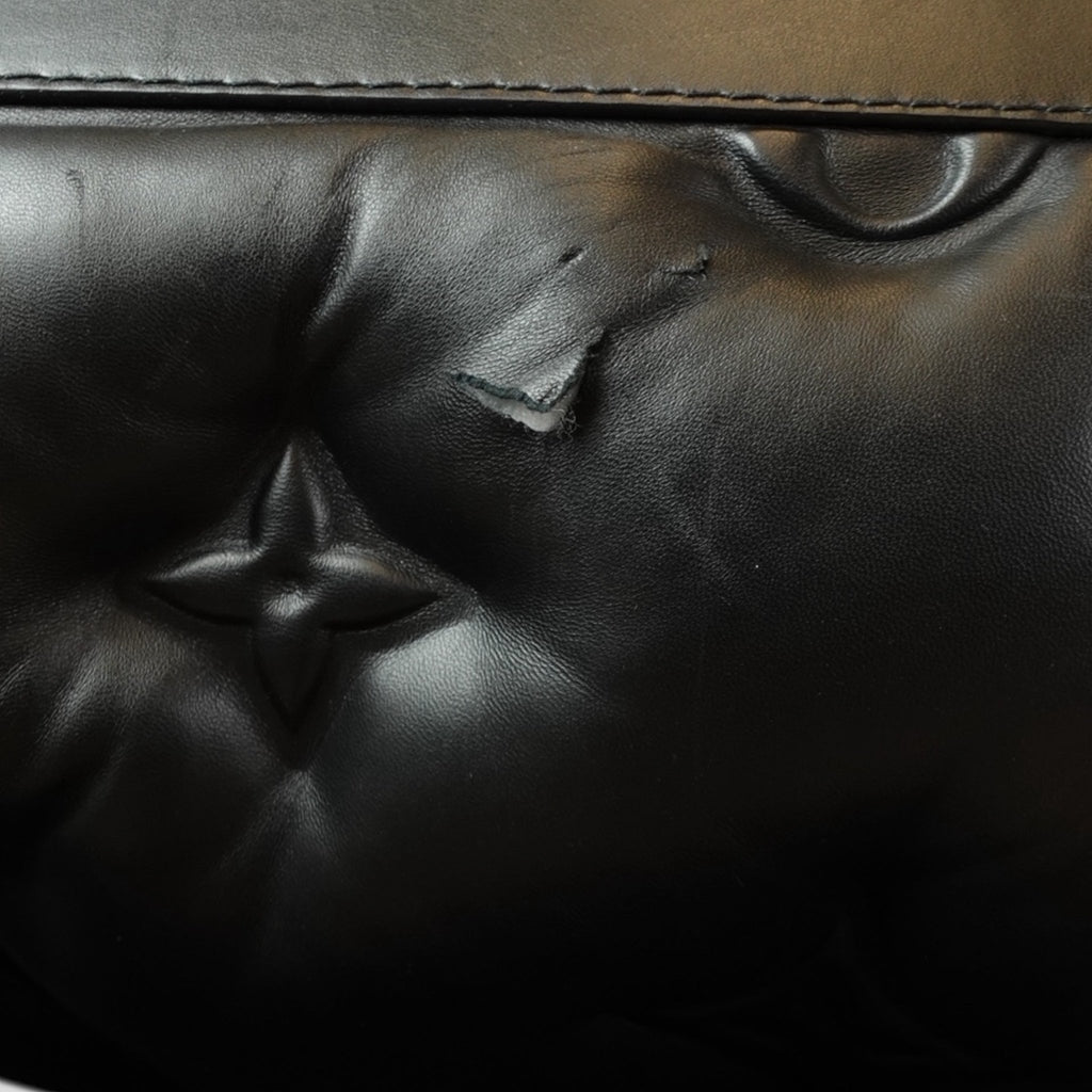 Louis Vuitton Lambskin Monogram Keepall Puffer Xl Bandouliere 75 in Black