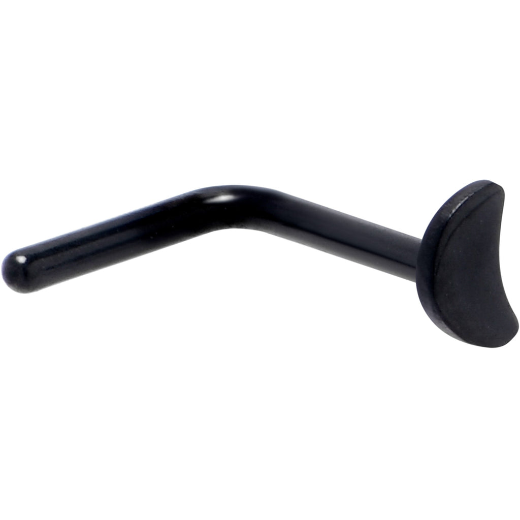 20G 1/4 Black ASTM F-136 Implant Grade Titanium Moon End L Shape Nose Ring
