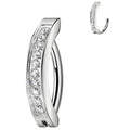 14G 1/2 CZ ASTM F-136 Implant Grade Titanium Hinged Hoop Belly Ring