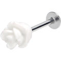 16G 3/8 Open Bloom Rose White Labret Monroe Tragus