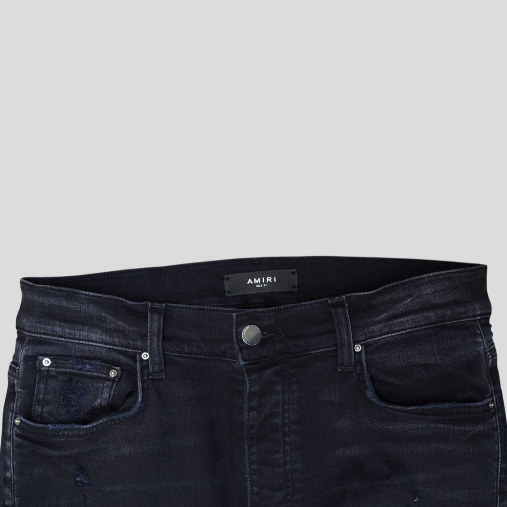 Amiri MX1 Bandana Patch Jeans in Aged Black
