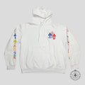 Chrome Hearts Triple Cross Hoodie in White/Multicolor