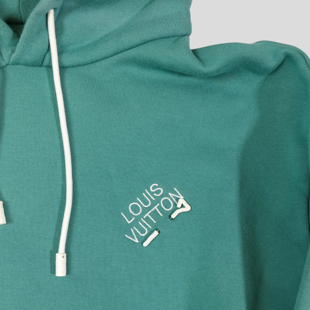 Louis Vuitton Embroidered Signature Hoodie in Marine Blue