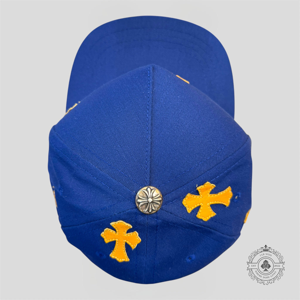 Chrome Hearts Cross Patch Hat in Blue / Gold