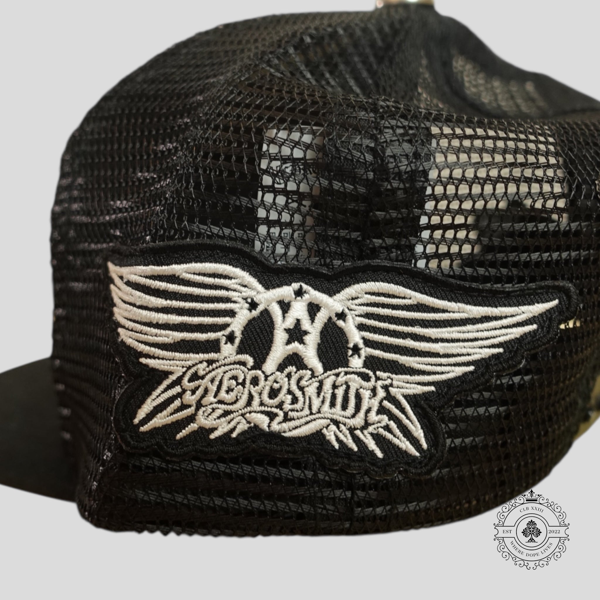 Chrome Hearts Foti Harris x Aerosmith Patch Hat in Black