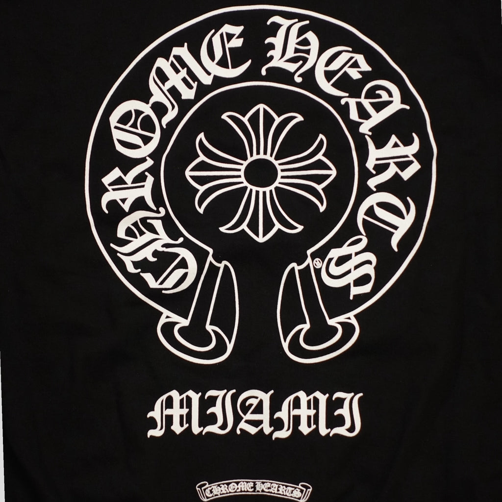 Chrome Hearts Miami Exclusive Horseshoe Logo Zip-Up Hoodie - Black
