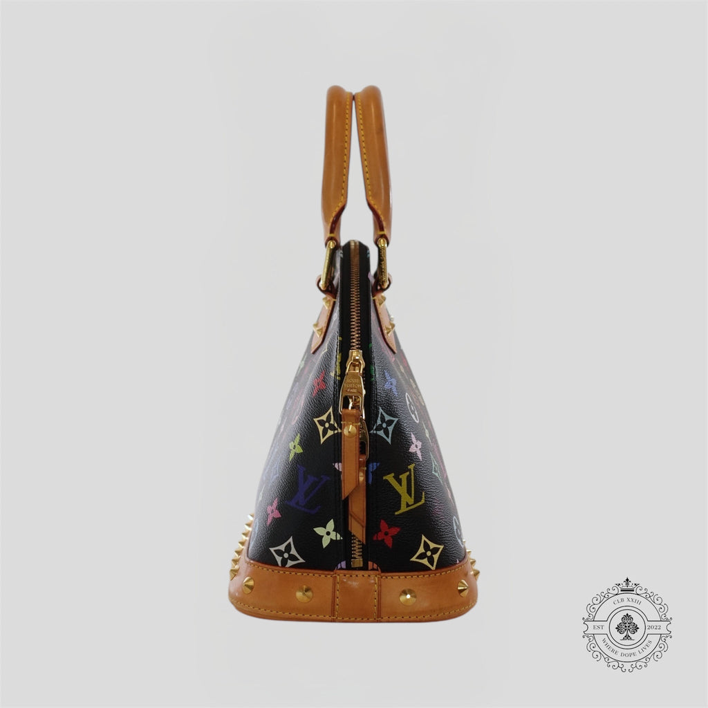 Louis Vuitton x Takashi Murakami Alma PM Monogram Handbag in Black