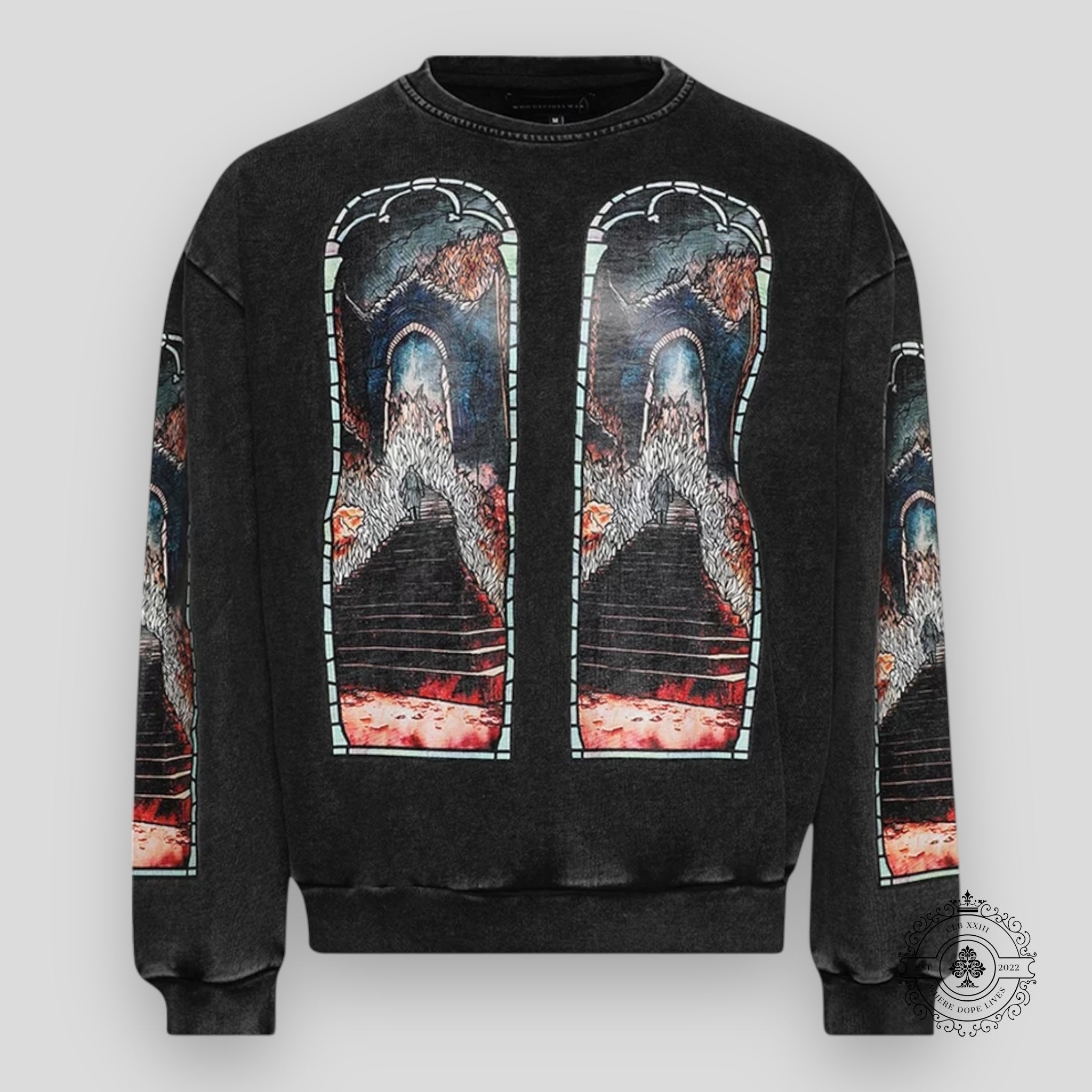 Who Decides War Descent Crewneck Sweater in Vintage Grey