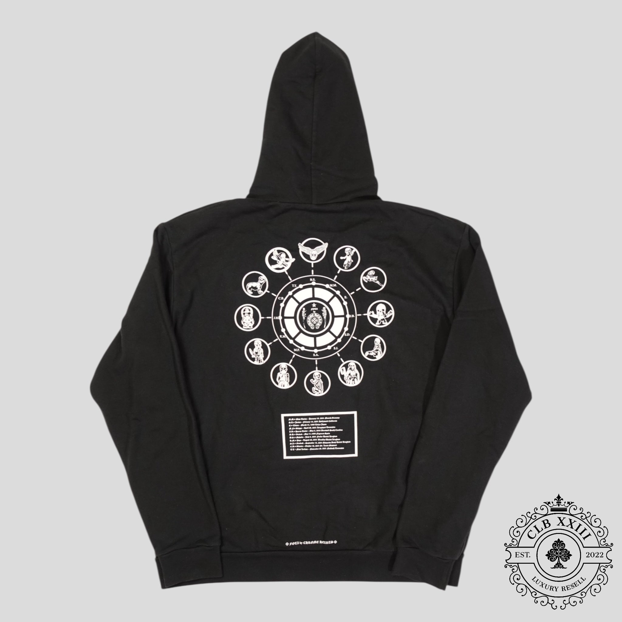 Chrome Hearts Foti Zip Up Hoodie in Black/White