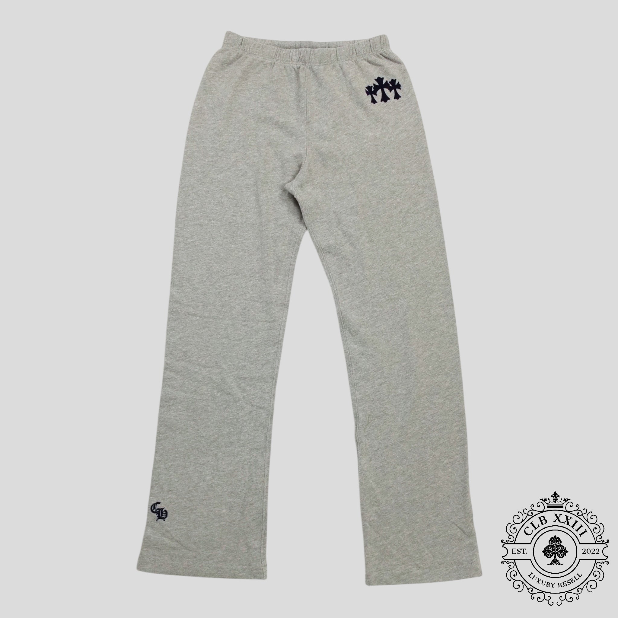 Chrome Hearts Women's Triple Cross CH Flocked Sweatpants in Grey