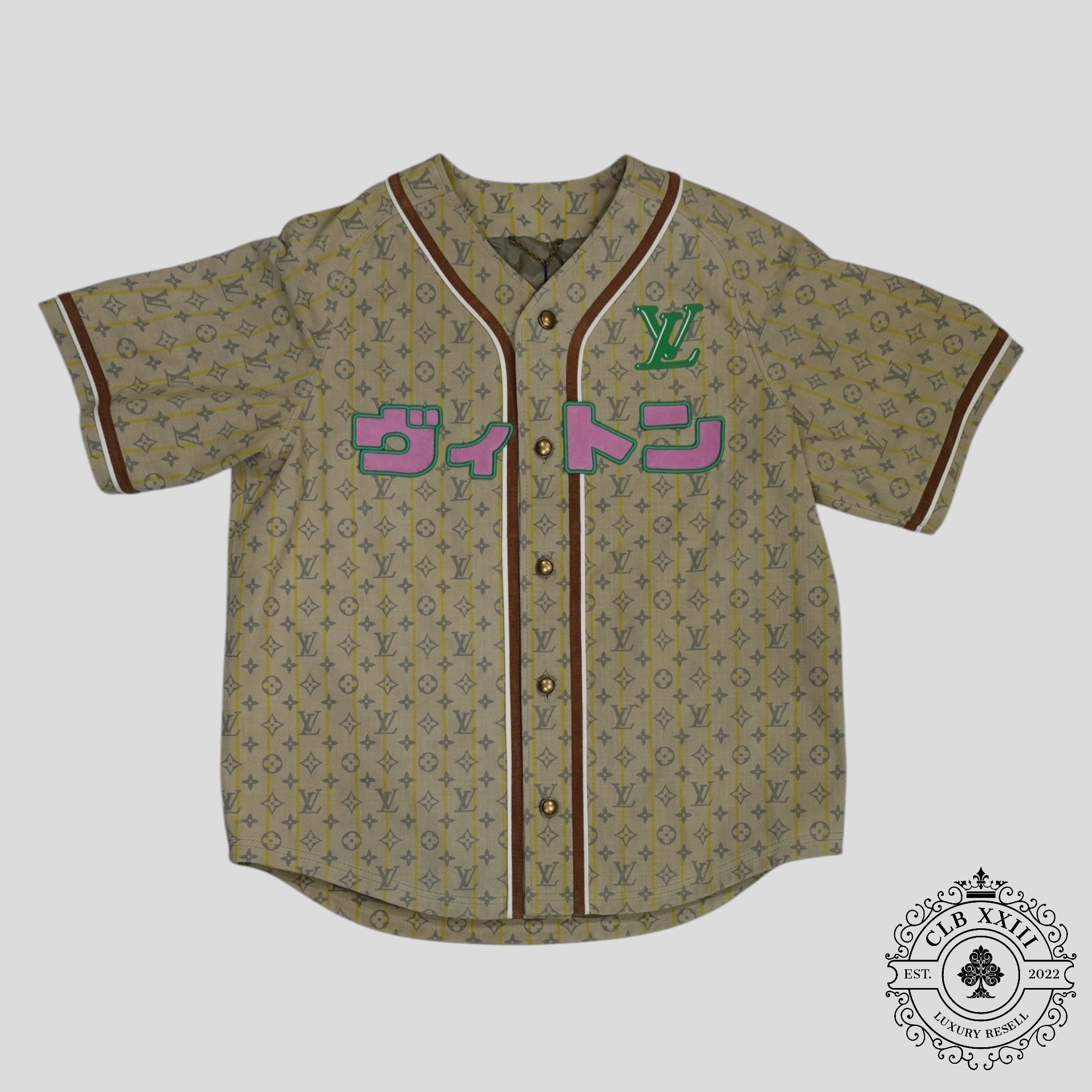 Louis Vuitton Leather Baseball Shirt in Tan