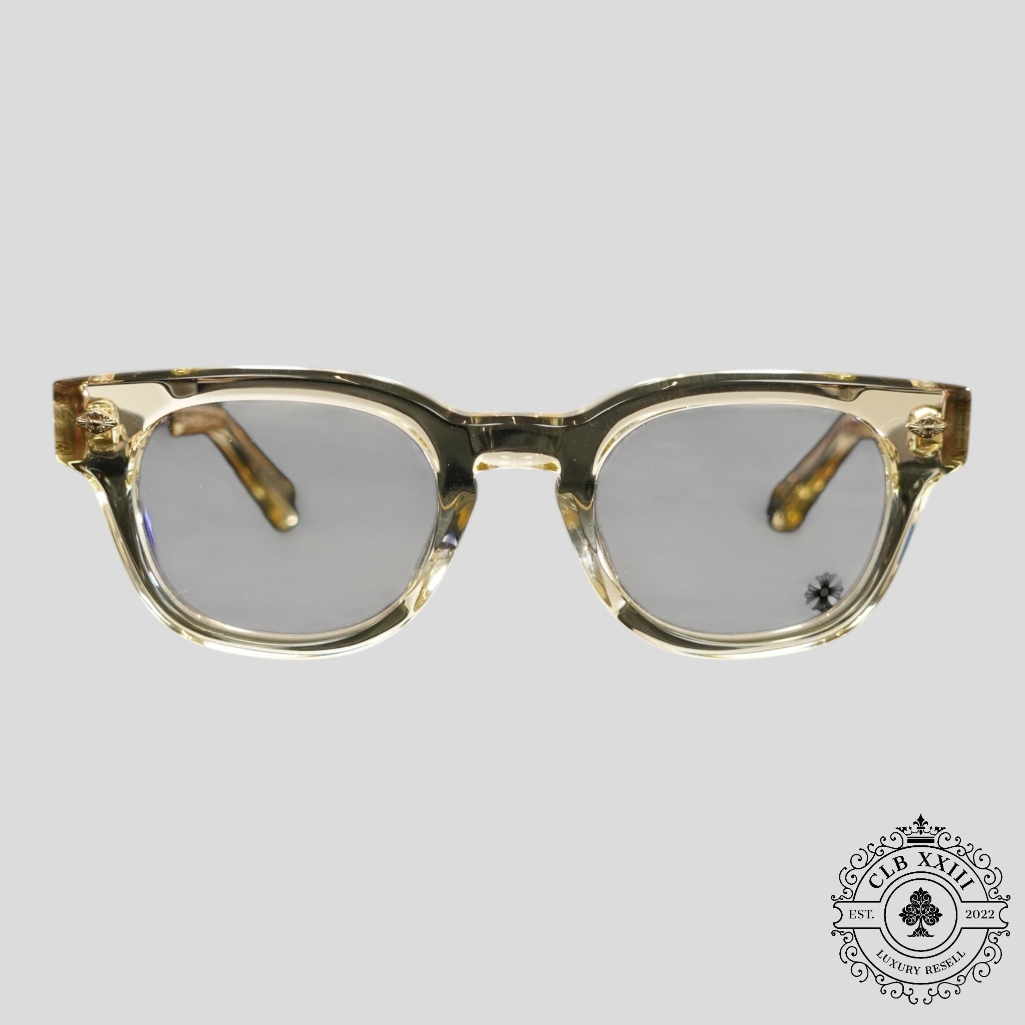 Chrome Hearts Jenna Tail Yea Glasses in Clear/Gold