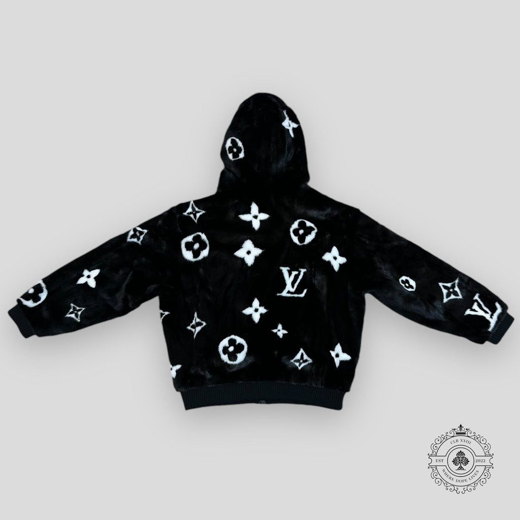 Louis Vuitton Monogram Mink Fur Zipped Jacket