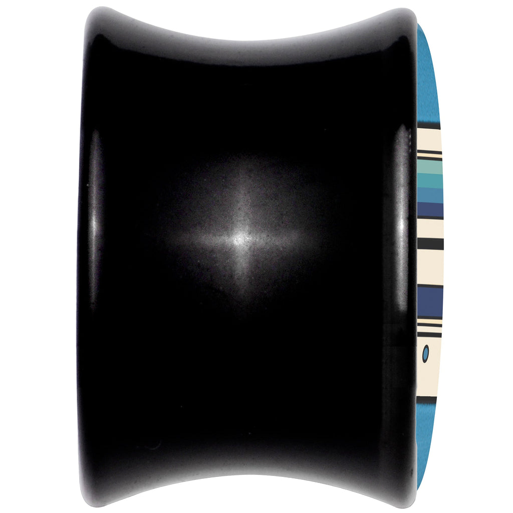 Black Acrylic Retro Cassette Double Flare Plug Set by Onyx O