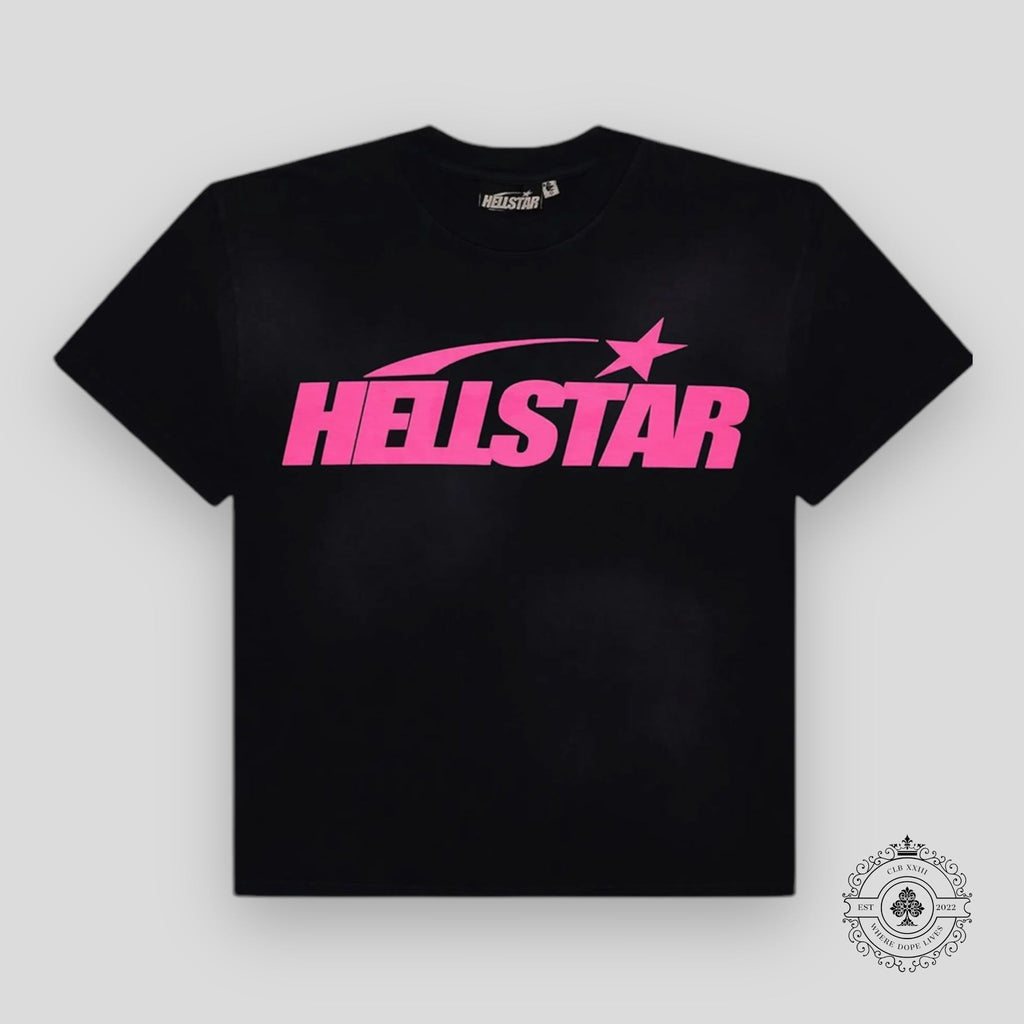 Hellstar Classic Logo T-Shirt in Black / Pink