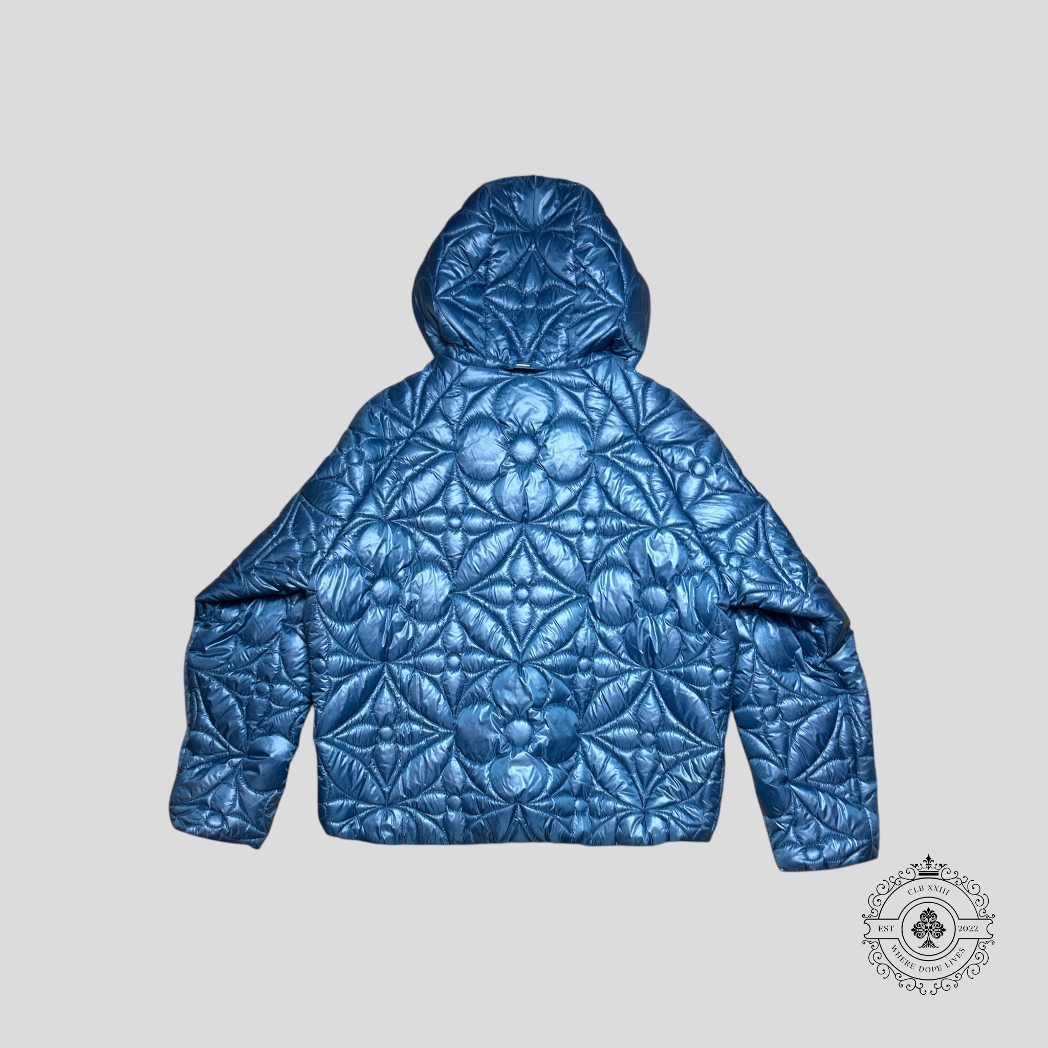 Louis Vuitton Lvse Flower Quilted Hoodie Jacket in Blue
