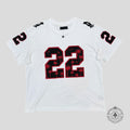 Amiri Palm Tree 22 Oversized Football T-Shirt in White/Black/Red