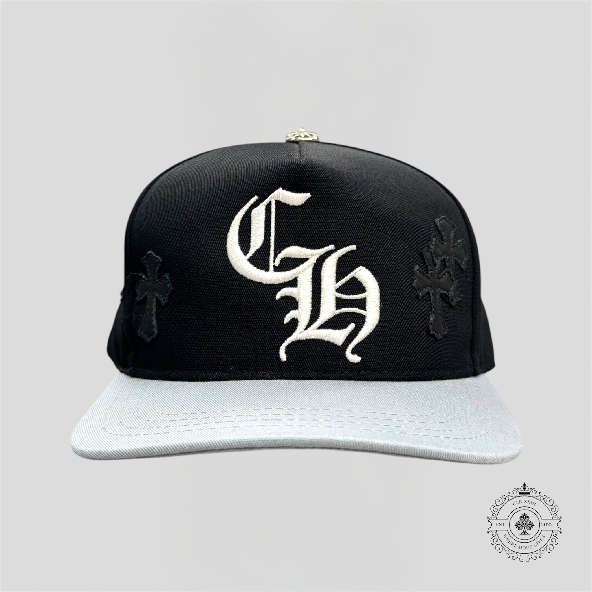 Chrome Hearts Cross Patch Hat in Black Grey
